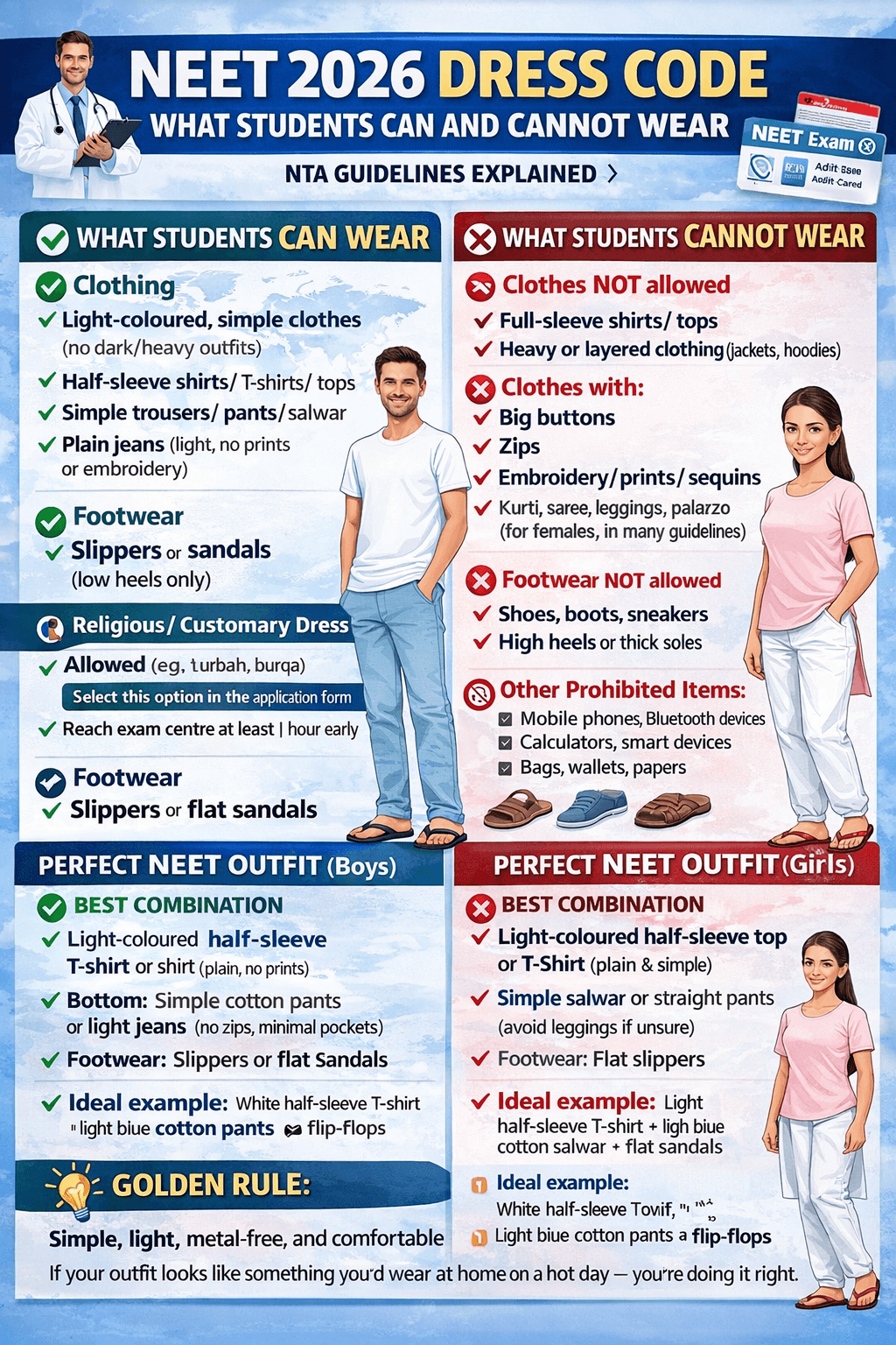 NEET 2026 Dress Code: What Students Can and Cannot Wear